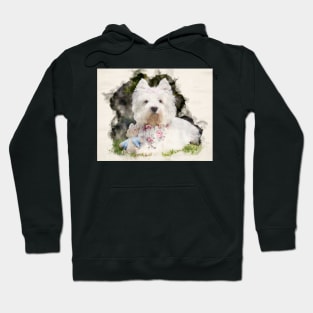 Watercolour westie Hoodie